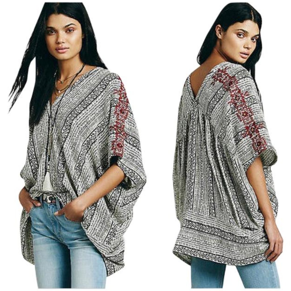Nwot Free People Tribal Beat Kaftan Tunic, Size Small